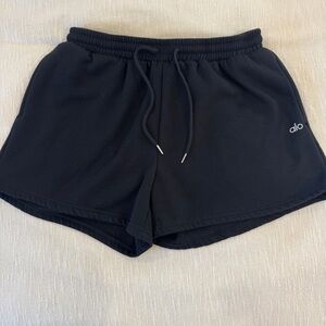 Alo Yoga Black Fleece Lounge Sweat Shorts Size XL
